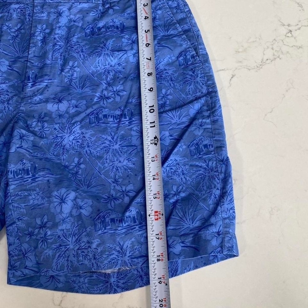 Peter Millar Men's Blue Tropical Print Golf Shorts Size 35 Flat Front - Picture 4 of 7